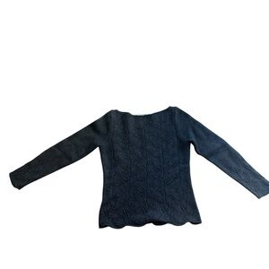 Vintage Ann Taylor Charcoal Gray Lambswool Rabbit Hair Sweater | Medium